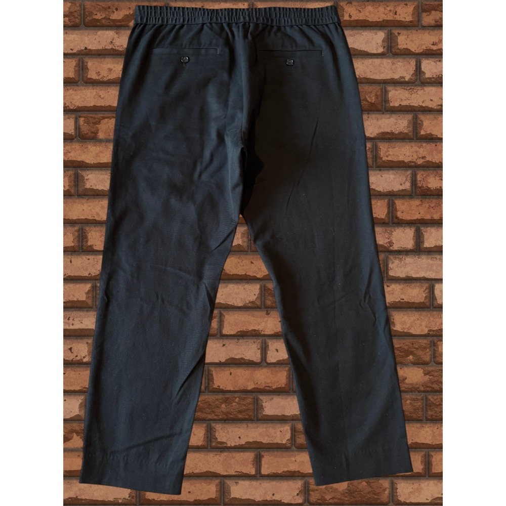 Banana Republic Slim Tapered Stretch Waist Chino Pants Men's L Black Drawstring - Picture 2 of 9
